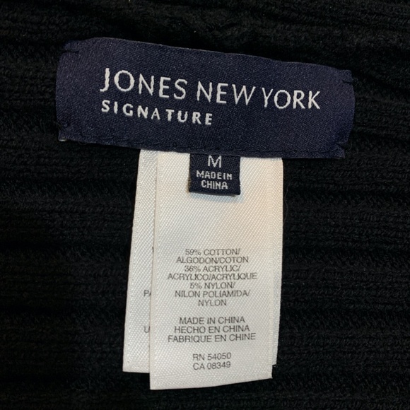 Jones New York Black Open Front Sweater Women's M - Picture 11 of 13